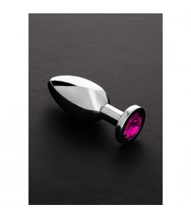JEWELED PLUG METaLICO GRANDE CON PERLA ROSA