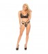 CONJUNTO LACE BRALETTE CON TANGA DE TIRAS NEGRO
