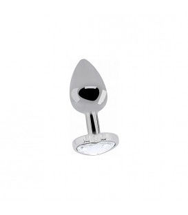 LOVE PLUG DE CORAZON Y DIAMANTE 6.35 CM PLATA