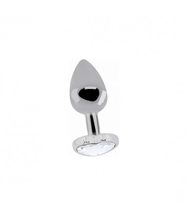 LOVE PLUG DE CORAZON Y DIAMANTE 635 CM PLATA