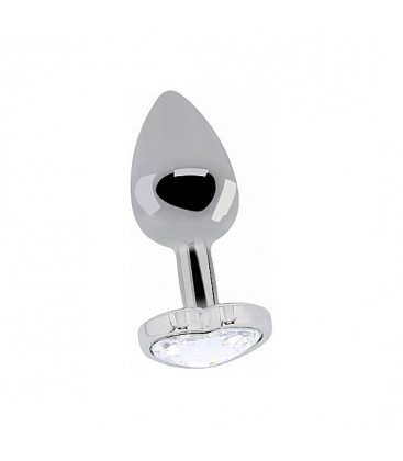 LOVE PLUG DE CORAZON Y DIAMANTE 8 CM PLATA