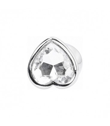 LOVE PLUG DE CORAZON Y DIAMANTE 8 CM PLATA