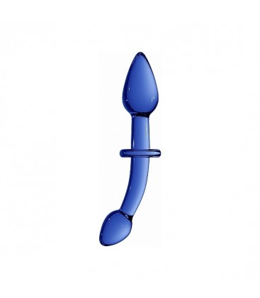 DOUBLER DILDO DE CRISTAL AZUL