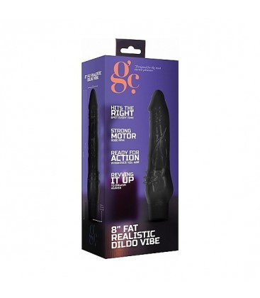 GC PENE VIBRADOR GRUESO REALiSTICO 20CM NEGRO