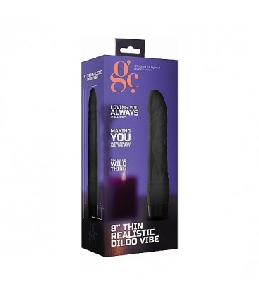 GC PENE VIBRADOR DELGADO REALiSTICO 20CM NEGRO