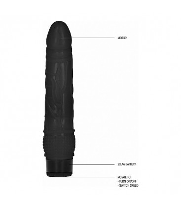 GC PENE VIBRADOR DELGADO REALiSTICO 20CM NEGRO