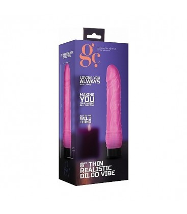 GC PENE VIBRADOR DELGADO REALiSTICO 20CM ROSA