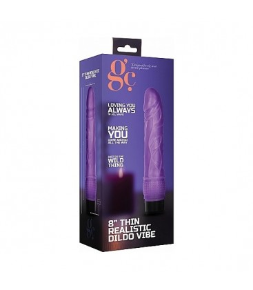 GC PENE VIBRADOR DELGADO REALiSTICO 20CM MORADO