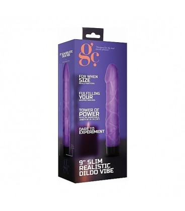 GC PENE VIBRADOR FINO REALiSTICO 22CM MORADO