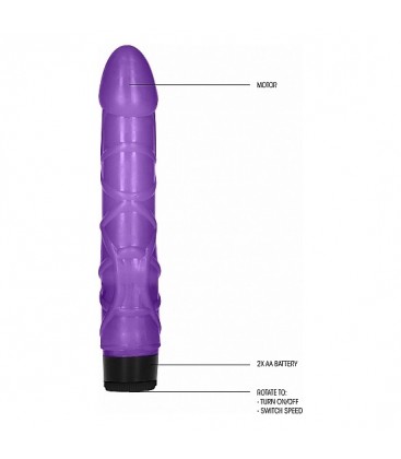 GC PENE VIBRADOR FINO REALiSTICO 22CM MORADO