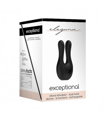 EXCEPTIONAL ESTIMULADOR DUAL PARA CLiTORIS NEGRO