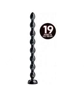 BEADED HOSE DILDO 58x7,6CM - NEGRO