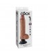 PENE VIBRADOR CON TESTiCULOS 25CM MULATO