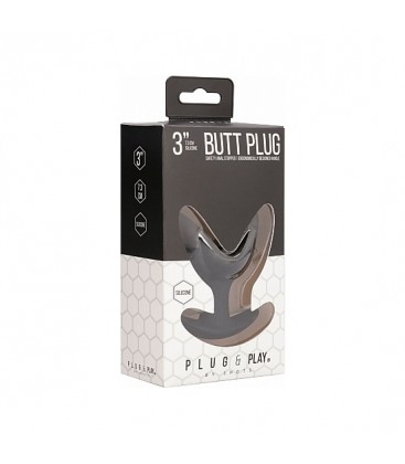 BUTT PLUG SPLIT 3 6CM NEGRO