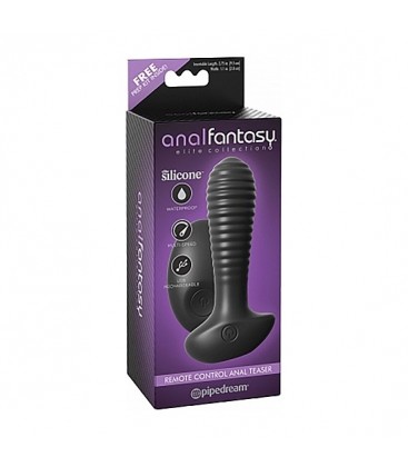 ANAL TEASER VIBRADOR DE SILICONA CON MANDO NEGRO