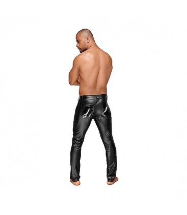 PANTALONES EFECTO MOJADO CON PLIEGUES PVC NEGRO