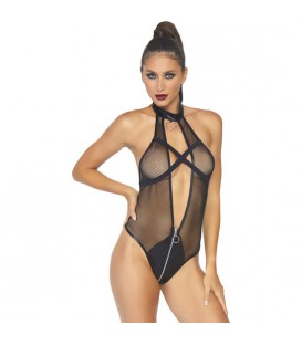 X-STRAP BODY CON ESCOTE V Y CREMALLERA - NEGRO