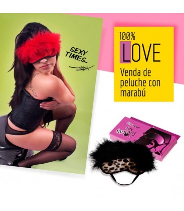 mascara de peluche y marabu leopardo