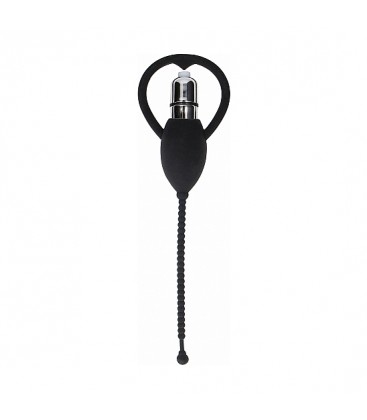 PLUG URETRAL CON BALA VIBRADORA NEGRO