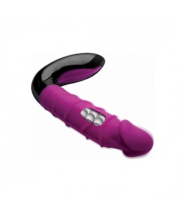 INMI ROTO PENE VIBRADOR SILICONA CON ROTACIoN ROSA