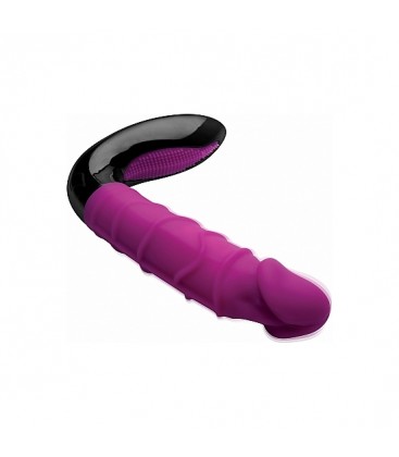 INMI ROTO PENE VIBRADOR SILICONA CON ROTACIoN ROSA