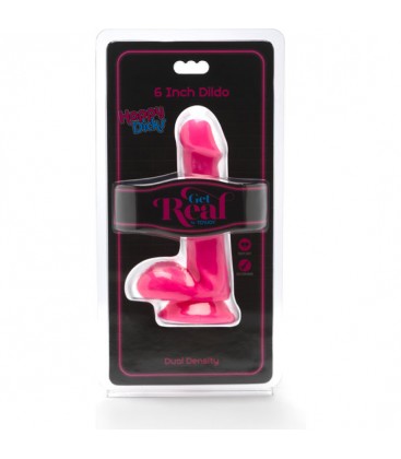 HAPPY DICKS DILDO CON TESTiCULOS 15CM ROSA