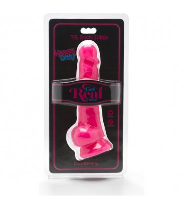 HAPPY DICKS DILDO CON TESTiCULOS 19CM ROSA