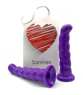 SANINEX LOVE ME - BUTT PLUG & DILDO XXL CON BASE SUCCIÓN - MORADO