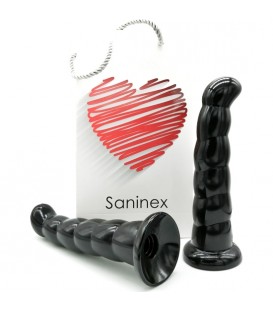 SANINEX LOVE ME - BUTT PLUG & DILDO XXL CON BASE SUCCIÓN - NEGRO