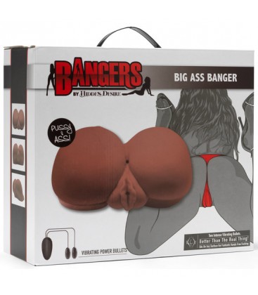 BIG ASS BANGER MASTURBADOR REALISTA CON VIBRADOR MARRoN