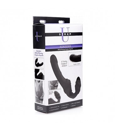 SLIM RIDER PENE SIN SUJECIoN DE SILICONA CON VIBRACIoN NEGRO