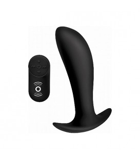 VIBRADOR DE PRÓSTATA DE SILICONA CON CONTROL REMOTO - NEGRO