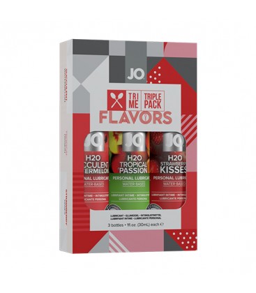 SYSTEM JO PACK DE 3 LUBRICANTES DE SABORES TROPICAL FRESA SANDiA