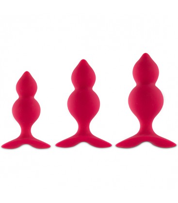 FEELZTOYS BIBI TWIN SET DE 3 PLUGS ANALES ROSA