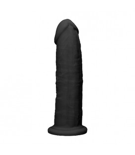 DILDO DE SILICONA SIN TESTÍCULOS 22,8CM - NEGRO