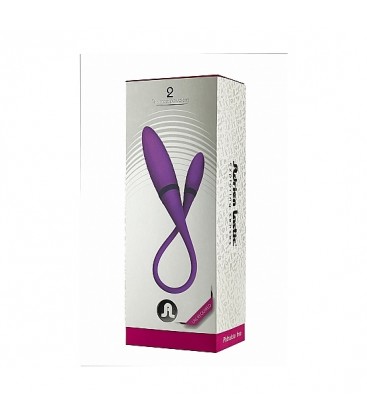 VIBRADOR 2 CON DOBLE PUNTA Y MANDO MORADO