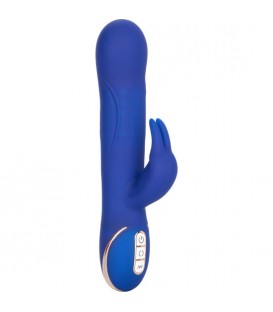 CONEJITO VIBRADOR DE SILICONA CON ROTACIÓN - AZUL