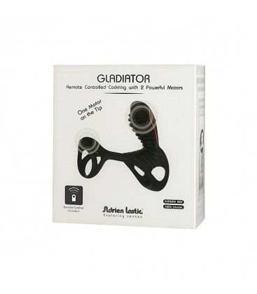 GLADIATOR ANILLO PARA EL PENE CON CONTROL REMOTO NEGRO