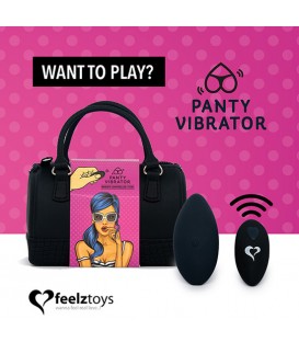 FEELZTOYS - BRAGUITA VIBRADORA CON MANDO - NEGRO