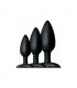 KIT DE 3 DILDOS DE SILICONA S M L NEGRO