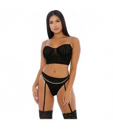 CHAIN ME UP BUSTIER SET NEGRO