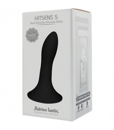 HITSENS 5 DILDO SILICONA DOBLE DENSIDAD NEGRO