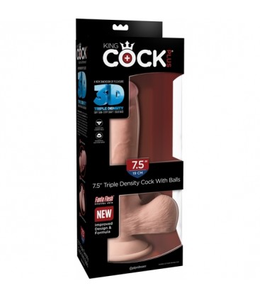 KING COCK PENE REALiSTICO CON TESTiCULOS TRIPLE DENSIDAD 22X9CM