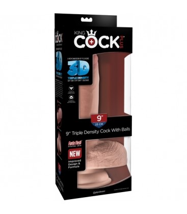 KING COCK PENE REALiSTICO CON TESTiCULOS TRIPLE DENSIDAD 24X10CM