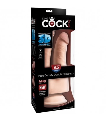 KING COCK PENE REALiSTICO DOBLE TRIPLE DENSIDAD 24X8CM