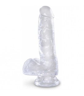 KING COCK - DILDO REALISTA - TRANSPARENTE -13,5 CM