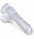 KING COCK DILDO REALISTA TRANSPARENTE 135 CM