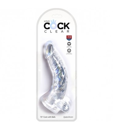 KING COCK DILDO REALISTA CURVADO TRANSPARENTE 165 CM