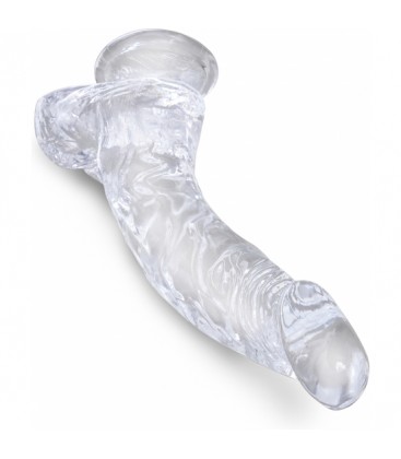 KING COCK DILDO REALISTA CURVADO TRANSPARENTE 165 CM