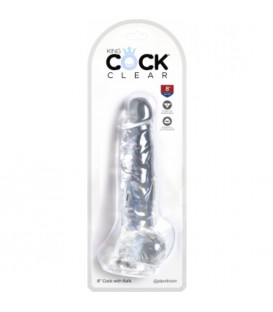 KING COCK - DILDO REALISTA - TRANSPARENTE -16,5 CM